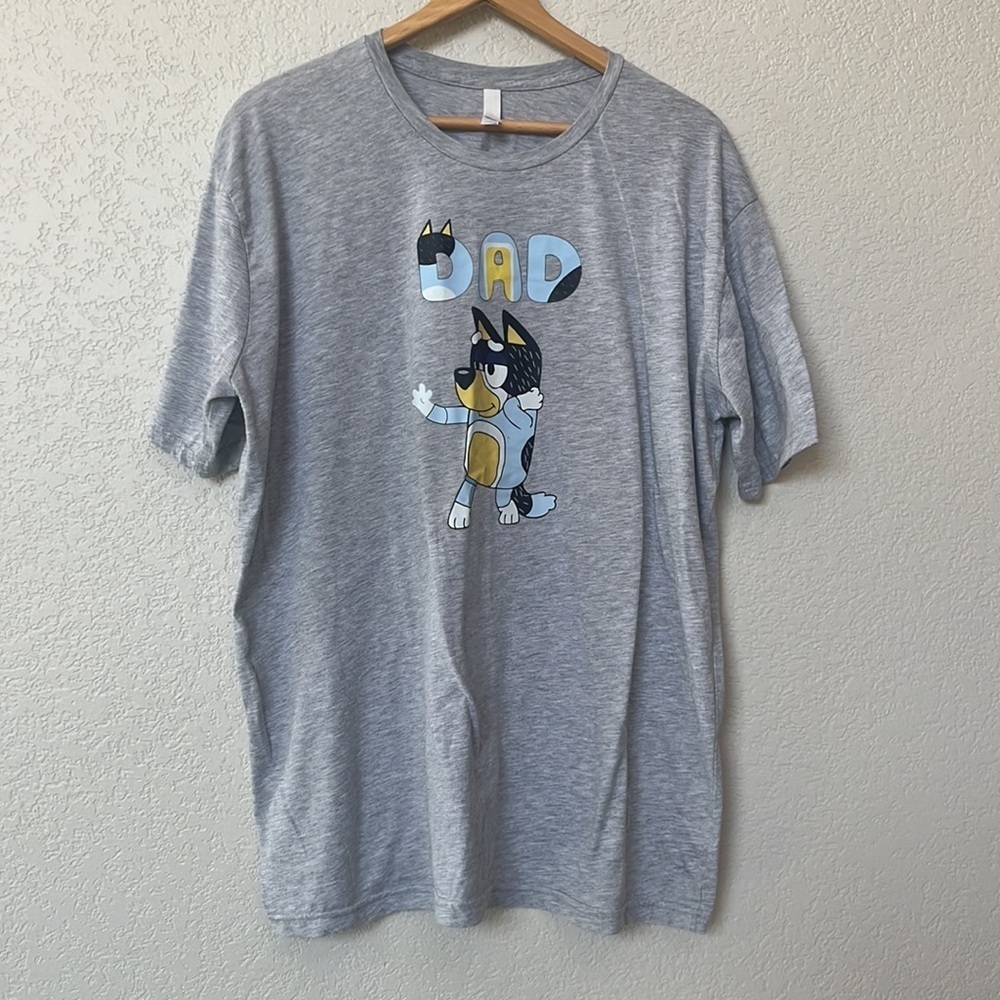 Bluey Dad Short Sleeve T Shirt Gray and Blue size XXL - Picture 4 of 6
